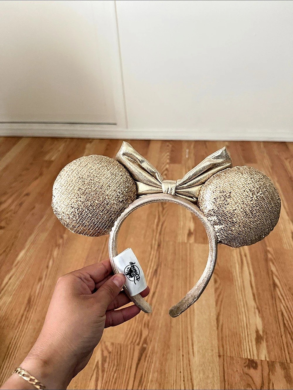Disney Minnie Mouse Sequin Ear Headband - Gold